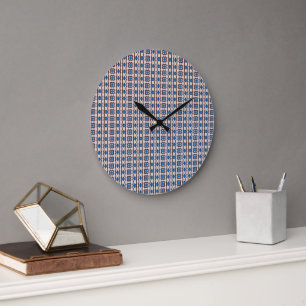 Reloj Redondo Grande Patrón abstracto geométrico de mosaico moderno 129