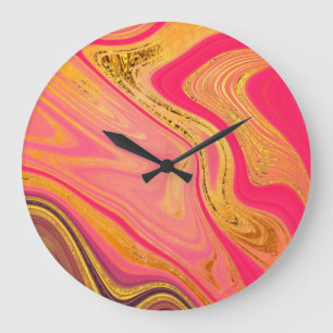 Reloj Redondo Grande patrón abstracto marmoleado