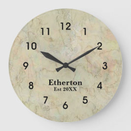 Reloj Redondo Grande Patrón acrílico de mármol beige natural