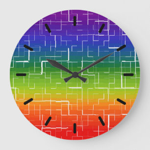 Reloj Redondo Grande Patrón arcoiris de Guay