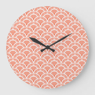 Reloj Redondo Grande Patrón Art Deco con motivos de escala.