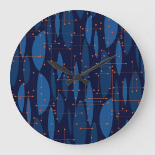 Reloj Redondo Grande Patrón atómico atómico de mediados de siglo