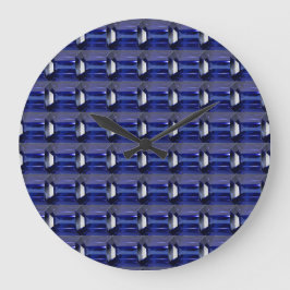 Reloj Redondo Grande Patrón azul