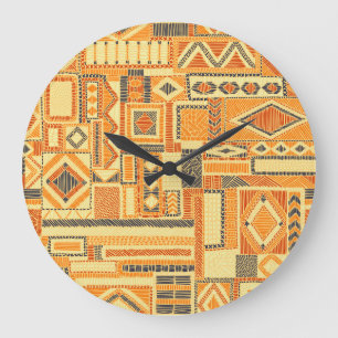 Reloj Redondo Grande Patrón bohemio bordado sin foco