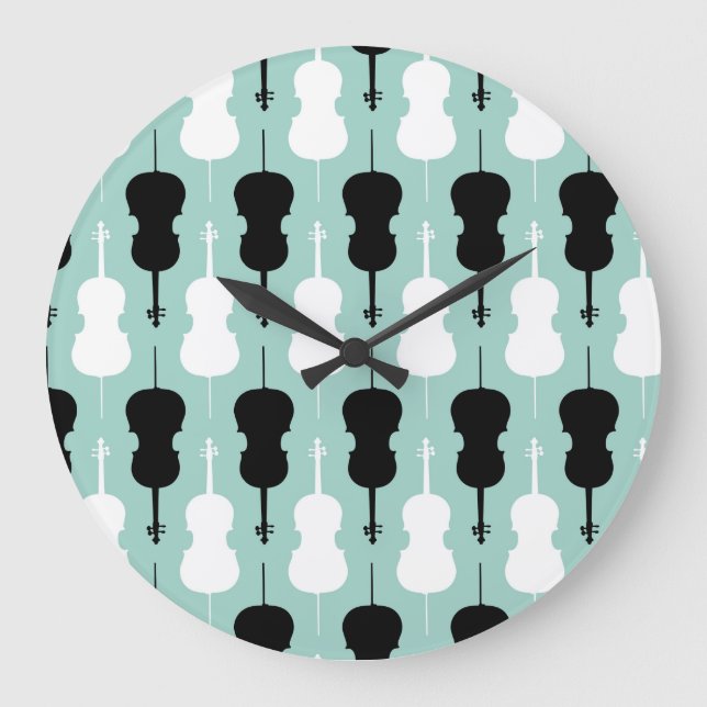 Reloj Redondo Grande Patrón Cello - Verde azulado (Anverso)