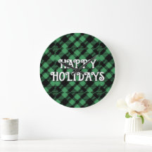 Patrón Clásico de Cuadros Verdes Navideños Persona