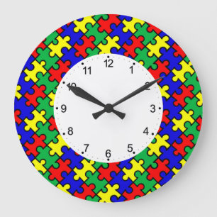 Reloj Redondo Grande Patrón continuo de rompecabezas-22675