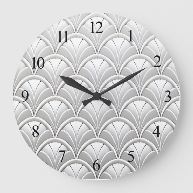 Reloj Redondo Grande patrón de abanico Art Deco (Anverso)