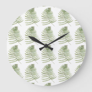 Reloj Redondo Grande Patrón de agua botánica de las hojas de hierro