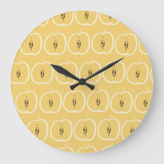 Reloj Redondo Grande Patrón de Apple Vintage: Diseño de fondo de escrit