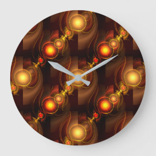 Reloj Redondo Grande Patrón de arte abstracto boho elegante moderno dor