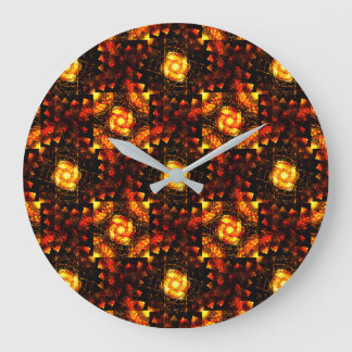 Reloj Redondo Grande Patrón de Arte Abstracto Elegante Boho Moderno Dor