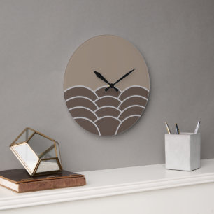 Reloj Redondo Grande Patrón de arte clásico contemporáneo de escamas es