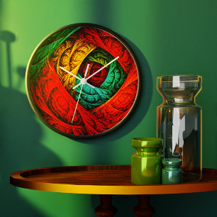 Reloj Redondo Grande Patrón de arte colorido artístico moderno abstract