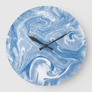 Reloj Redondo Grande Patrón de arte de mármol colorido.
