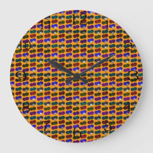 Reloj Redondo Grande Patrón de arte pop de los bolos de hierba,