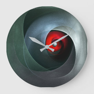 Reloj Redondo Grande Patrón De Arte Resumen Artístico Moderno De Swirl