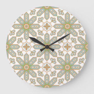 Reloj Redondo Grande Patrón de azulejos de cerámica