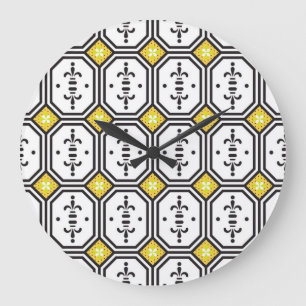 Reloj Redondo Grande Patrón de azulejos de cerámica