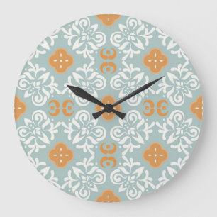 Reloj Redondo Grande Patrón de azulejos de cerámica