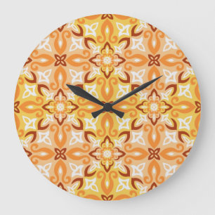 Reloj Redondo Grande Patrón de azulejos de cerámica