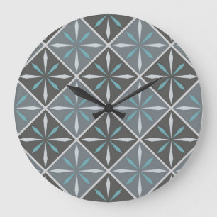 Reloj Redondo Grande Patrón de azulejos de cerámica