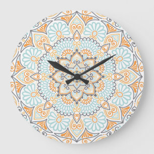 Reloj Redondo Grande Patrón de baldosas sin soldadura: diseño decorativ