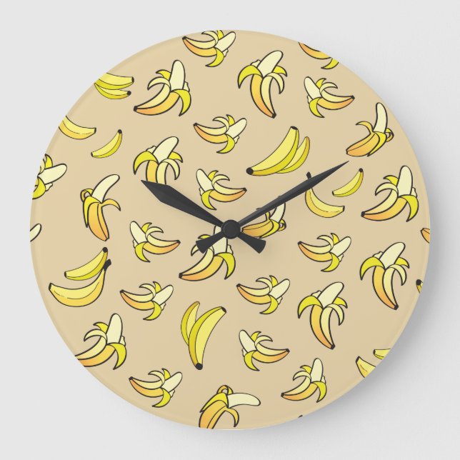 Reloj Redondo Grande Patrón de banana (Anverso)