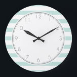 Reloj Redondo Grande Patrón de bandas de impresión<br><div class="desc">El reloj de pared de diseño personalizado cuenta con un elegante y moderno ilustracion vectorial de rayas horizontales. Perfecto para su cocina,  comedor,  dormitorio infantil,  vivero,  etc</div>