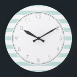 Reloj Redondo Grande Patrón de bandas de impresión<br><div class="desc">El reloj de pared de diseño personalizado cuenta con un elegante y moderno ilustracion vectorial de rayas horizontales. Perfecto para su cocina,  comedor,  dormitorio infantil,  vivero,  etc</div>