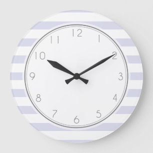 Reloj Redondo Grande Patrón de bandas de lavanda