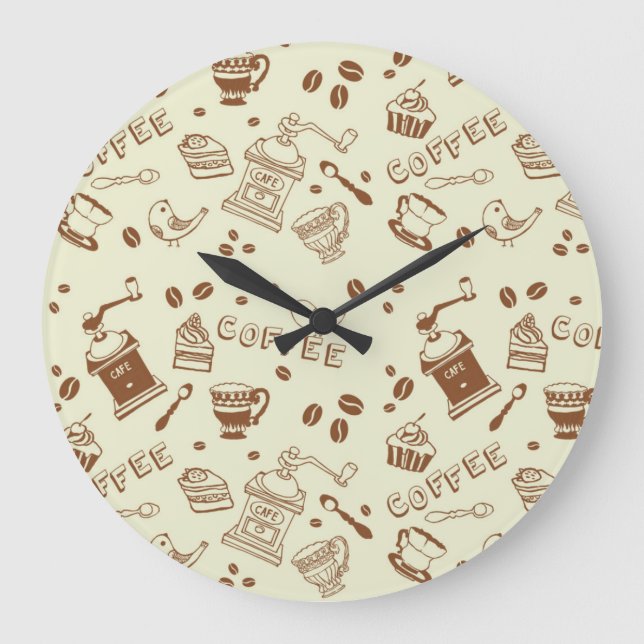 Reloj Redondo Grande Patrón de café (Anverso)