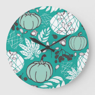 Reloj Redondo Grande Patrón de calabaza