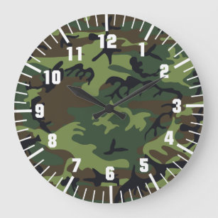 Reloj Redondo Grande patrón de camuflaje militar