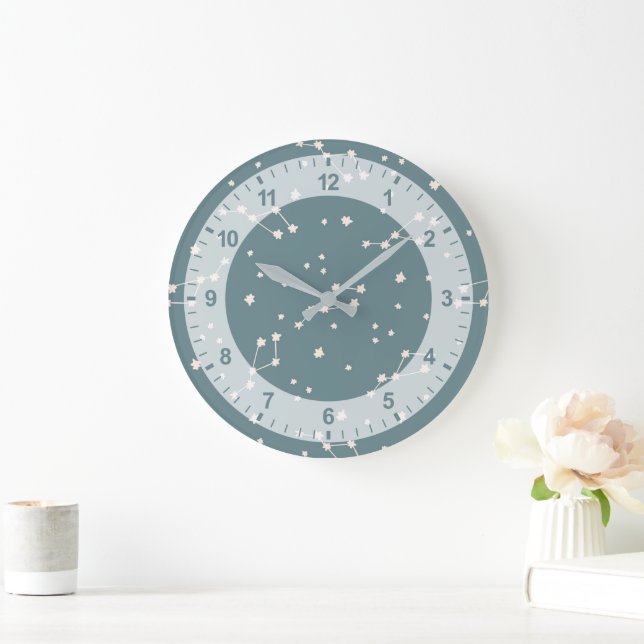 Reloj Redondo Grande Patrón de cielo de constelación (Hogar)