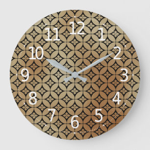 Reloj Redondo Grande Patrón de Círculos Florales Elegante Abstracto de