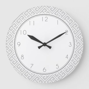 Reloj Redondo Grande Patrón de clave griega