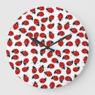 Reloj Redondo Grande Patrón de colirio rojo