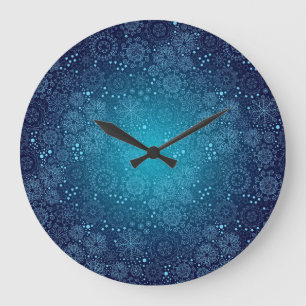 Reloj Redondo Grande Patrón de copo de nieve