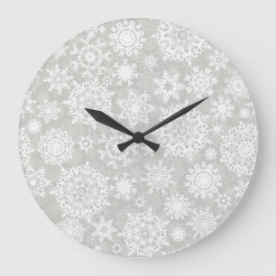 Reloj Redondo Grande Patrón de copo de nieve