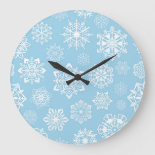 Reloj Redondo Grande Patrón de copo de nieve