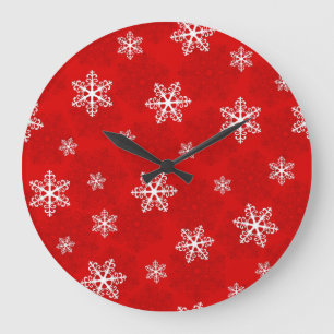 Reloj Redondo Grande Patrón de copo de nieve