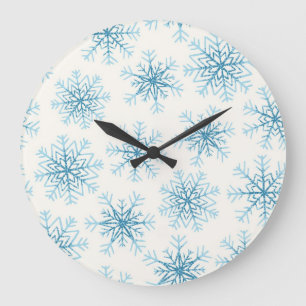 Reloj Redondo Grande Patrón de copo de nieve