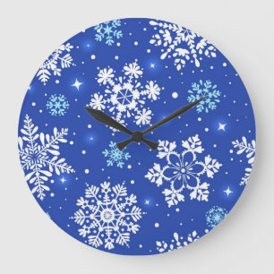 Reloj Redondo Grande Patrón de copo de nieve
