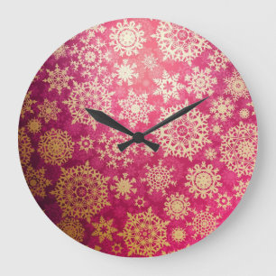 Reloj Redondo Grande Patrón de copo de nieve