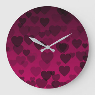 Reloj Redondo Grande Patrón de corazones 18