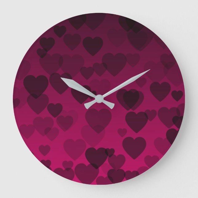 Reloj Redondo Grande Patrón de corazones 18 (Anverso)