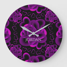 Reloj Redondo Grande Patrón de corazones abundantes