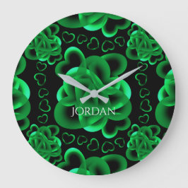 Reloj Redondo Grande Patrón de corazones abundantes