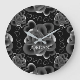 Reloj Redondo Grande Patrón de corazones abundantes